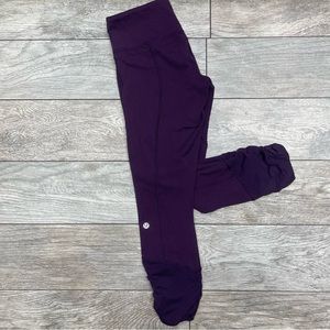 Lululemon Purple Pull On Capri Crop Leggings Size 6 gym yoga